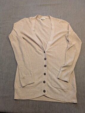 Madewell V-Neck Cardigan Tan Cotton Women’s Sz small